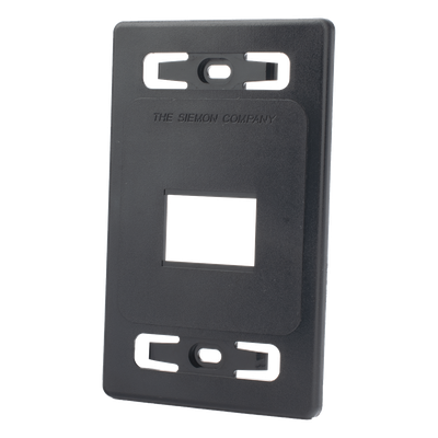 SIEMON MX-FP-S-02-01 - Placa de Pared Modular / 2 Salidas / Compatible Z-MAX Blindados / Montaje Frontal-Trasero / Color Negro | SIERRA STORE