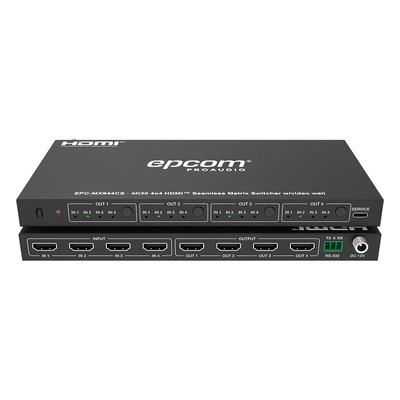 Matriz HDMI / 4x4 / 4K@30Hz / 10.2 Gbps / Escalador Integrado / Video Wall / Control RS-232 e IR | SIERRA STORE