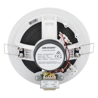 HIKVISION DS-QAE0206G1-V - Altavoz de Plafón / 6 Watts / Línea 100 V / Rejilla Metálica / 96 dB / Interior | SIERRA STORE