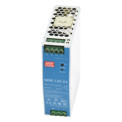 Fuente de Poder para Riel DIN / 120W / Salida 24Vcc 5A / Entrada Universal 90-264Vca / Eficiencia 88% | SIERRA STORE
