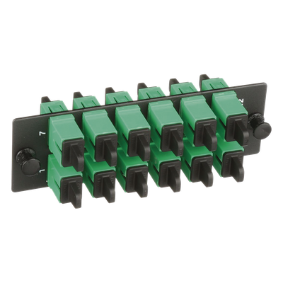 PANDUIT FAP12WAGSCZ - Placa Acopladora de Fibra Óptica / 12 Conectores SC/APC / Monomodo OS1/OS2 / Color Verde / Cerámica Zirconia | SIERRA STORE