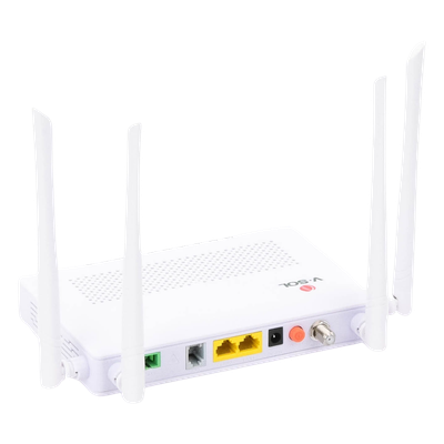 ONU Dual GPON/EPON / Wi-Fi AC Doble Banda / 4 Antenas 5 dBi / 2x LAN Gigabit / 1x FXS / 1x CATV / 12V 1A / 0 a 55°C | SIERRA STORE