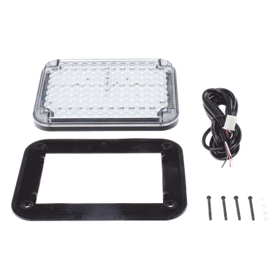 Luz de Advertencia LED / 104 LED de Alta Intensidad / 9x7" / Bicolor Rojo/Claro / 12 VCC / 10 Modos de Destello / Mica de Policarbonato | SIERRA STORE
