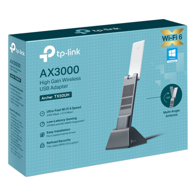 Adaptador USB Wireless Wi-Fi 6 / AX3000 (2402 Mbps + 574 Mbps) / Antenas de Alta Ganancia / USB 3.0 / Baja Latencia Gaming / WPA3 / | SIERRA STORE