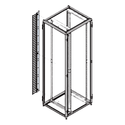 Organizador Vertical de Cables Rack / 48 UR / Acero Negro / Sección 95x208 mm / Capacidad 726 Cables / Fijación Flecha 1.75 pulg | SIERRA STORE