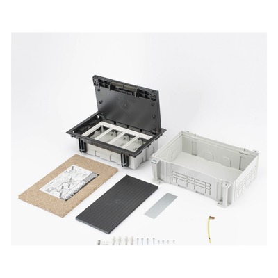 Caja de Pavimento / 4 Módulos / Profundidad Ajustable 70-100 mm (2.76-3.94 ft) / Carga 1300 kg / Resistencia 850°C / Incluye Cubeta y | SIERRA STORE