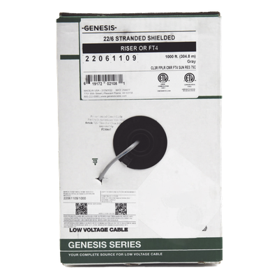 Bobina de Cable / 6x22 AWG Blindado / 152 m (500 pies) / Riser / Gris / Audio, Seguridad y Control | SIERRA STORE