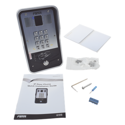 Audio Portero IP  2 líneas SIP con relevador integrado, Lector RFID para acceso por clave numérica, tarjeta o llamada remota, PoE | SIERRA STORE