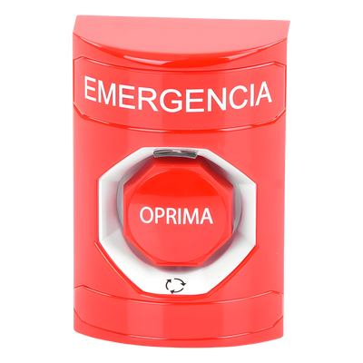 Botón de Emergencia / Acción Mantenida / Girar para Restablecer / LED Multicolor / Texto Español / ADA / Anti-Vandálico | SIERRA STORE