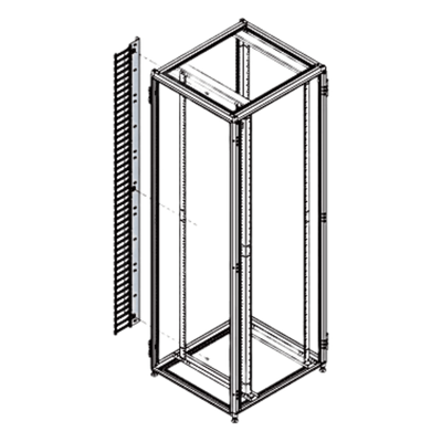 Organizador Vertical de Cables / 45 UR / 2 m (6.6 ft) / 726 Cables / RAL 9005 / Dedos 1.75 pulg / 95x208 mm | SIERRA STORE