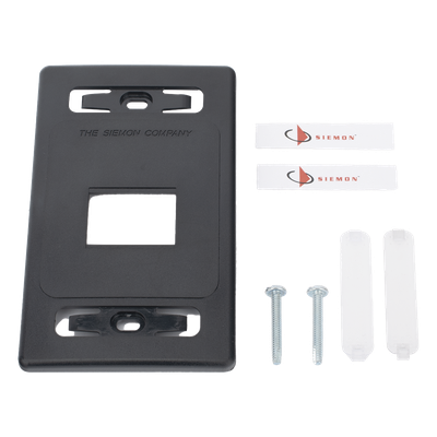 SIEMON MX-FP-S-02-01 - Placa de Pared Modular / 2 Salidas / Compatible Z-MAX Blindados / Montaje Frontal-Trasero / Color Negro | SIERRA STORE