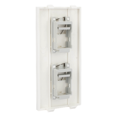 Placa Plana de Voz y Datos / Guardapolvo Integrado / 2 Puertos Keystone / Perfil 5 mm / 108 × 52 mm / 4.25 × 2.05 pulgadas / Color | SIERRA STORE