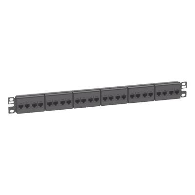 PANDUIT CP245E88BLY - Panel de Parcheo / 24 Puertos / Cat 5e / 1 UR / Plano / Negro | SIERRA STORE