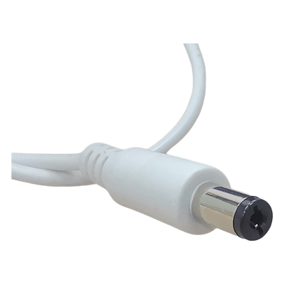 Cable de Alimentación DC / Conector Macho 5.5 x 2.1 mm / Calibre 22AWG / Longitud 30 cm / Forro Blanco / Polarizado | SIERRA STORE