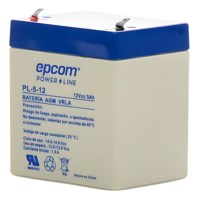 Batería 12 Vcc / 5 Ah / UL / Tecnología AGM-VRLA / Para uso en equipo electrónico Alarmas de intrusión / Incendio/ Control de acceso / | SIERRA STORE