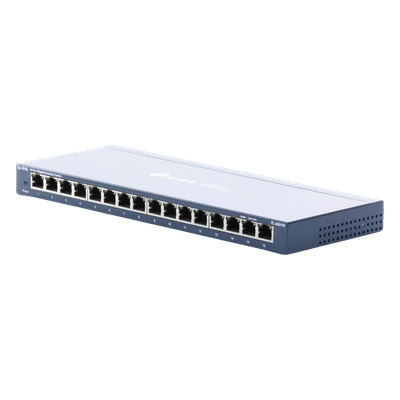 Switch / 16 Puertos Gigabit / 10/100/1000 Mbps / Fanless / Escritorio o Pared | SIERRA STORE