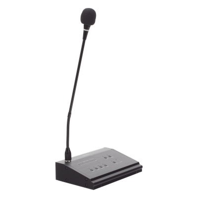 Micrófono de Voceo / 4 Zonas / Comunicación 1 km (3280.8 ft) / Conexión RJ45 / Medidor de Nivel 10 Segmentos / Alimentación 24V DC | SIERRA STORE