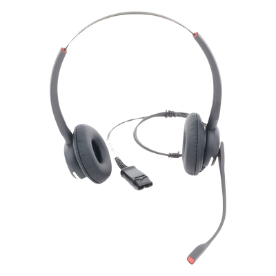 Diadema binaudal (duo) con tecnología antishock para teléfonos IP FANVIL y Polycom con micrófono de cancelación de ruido, larga | SIERRA STORE