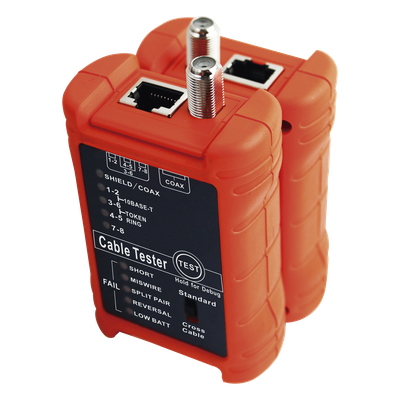 Tester de Cables / LAN 8 Hilos / Coaxial / Mapeo de Pines / 300 m / 900 pies / RJ45 / RJ11 | SIERRA STORE