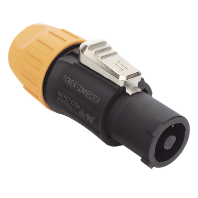 Conector PowerCom Macho / IP65 / 20 A a 250 V CA / Tres Núcleos / Bloqueo Rápido / Carcasa Amarilla | SIERRA STORE