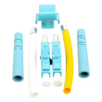 SIEMON FC2-LC-MM-J12 - Conector de Fibra Óptica LC Duplex / Epoxi y Pulido / Multimodo / Fibra Recubierta / Color Aqua / 50 Unidades | SIERRA STORE
