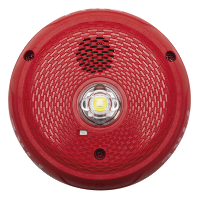 Sirena con Estroboscópico LED / Montaje en Techo / Nivel de Candelas Seleccionable / 2 Cables / Uso Exterior / Diseño de Baja Intrusión | SIERRA STORE