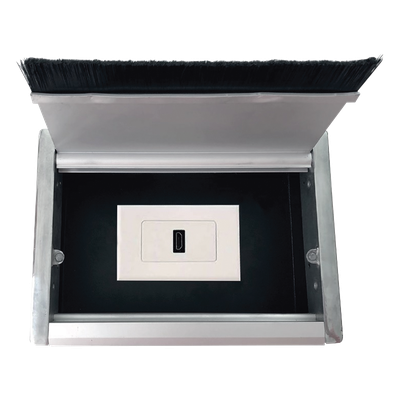 Caja universal vacía de 1 módulo para instalación en escritorio (voz, datos, vídeo, contactos eléctricos), (No incluye accesorios) | SIERRA STORE