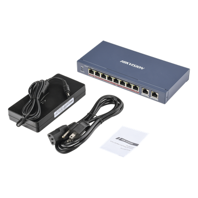 HIKVISION DS-3E0310HP-E - Switch PoE+ / No Administrable / 7 Puertos 10/100 Mbps 802.3 af/at (30 W) / 1 Puerto 10/100 Mbps Hi-PoE (90 | SIERRA STORE