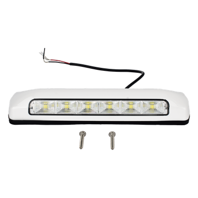 Luz de Escena LED / 6 LED / 75 lm / IP67 / 12-24 VCC / 0.1 A / 203 x 41 x 29 mm / 8 x 1.6 x 1.1 in / -30°C a +50°C / Bisel Blanco | SIERRA STORE