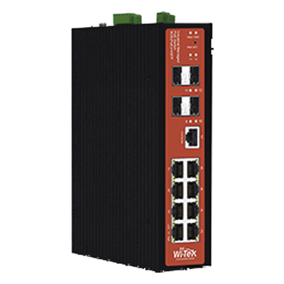 Switch Industrial Administrable PoE / 8 Puertos / PoE Mixto 24V/48V / 802.3bt 60W / -40°C a 80°C / DIN Rail | SIERRA STORE