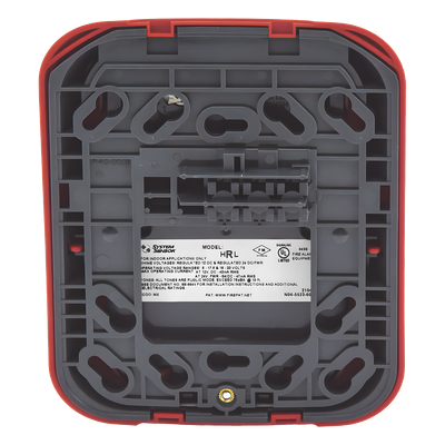 Sirena de Notificación para Pared / 88+ dBA / 12 o 24 Vcd / Tono y Volumen Seleccionables / Diseño Enchufable / Color Rojo | SIERRA STORE
