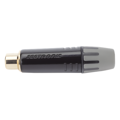 Conector RCA Hembra / Contacto Chapado en Oro / Carcasa Metálica Negra / Cable OD 3.5-6.5 mm / 2000 Ciclos | SIERRA STORE