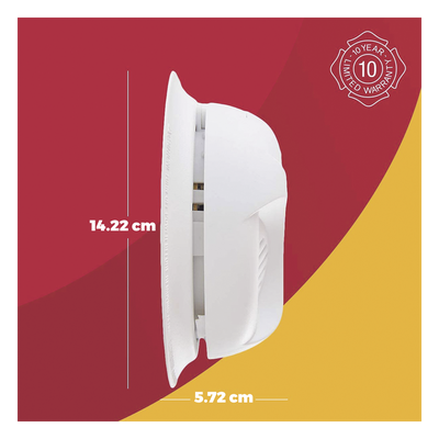 Detector de Humo Autónomo, No Requiere Panel, Batería Sellada de Litio por 10 años, Sensor por Ionización, Sin cableado | SIERRA STORE