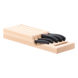 Portacuchillos de Cajón / Madera de Haya Suiza / 5 Cuchillos / Polipropileno Negro / 435 x 148 x 65 mm | SIERRA STORE