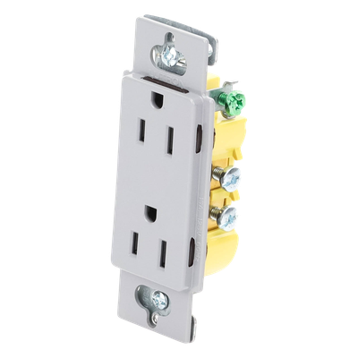Contacto Dúplex de Pared / 15 A / 125 V / Placa Frontal Gris / Instalación Sin Tornillos Visibles / Compatible Multi-Gang | SIERRA STORE