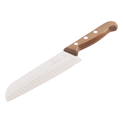 Cuchillo Santoku / Hoja 17 cm / Filo con Alvéolos / Mango de Pino Modificado / 0.103 kg / Fabricación Suiza | SIERRA STORE