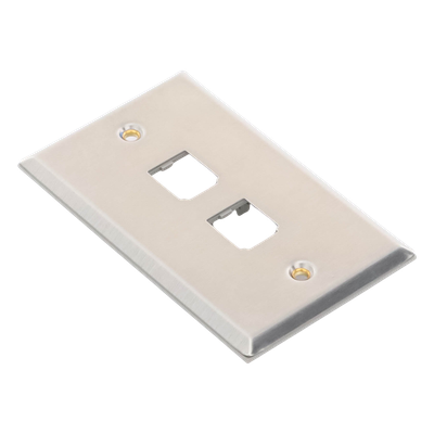 PANDUIT CFP2SY - Placa de Pared Vertical / Acero Inoxidable Grado 304 / 2 Puertos Mini-Com / 2.75 x 4.5 pulgadas | SIERRA STORE