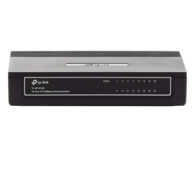 Switch de escritorio / 16 puertos RJ45 / 10/100 Mbps / Sin ventilador / 7.9 x 5.6 x 1.6 in | SIERRA STORE