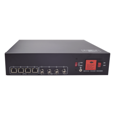 Kit de TRANSCEPTOR ACTIVO DE 4 CANALES / VIDEO+PODER en un solo Cable UTP / 150 metros en 4K, 200 metros en 5 MP/ Envía 36 Vcc y | SIERRA STORE
