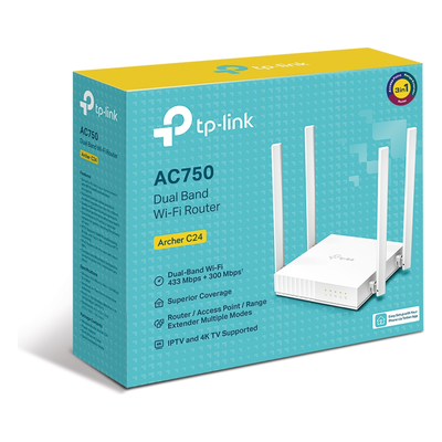 Router Inalámbrico / Wi-Fi AC750 / Dual Band 2.4 y 5 GHz / 733 Mbps / 4 Antenas Externas / 3 Modos Operación / 5 Puertos 10/100 Mbps / | SIERRA STORE