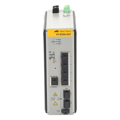 Switch Industrial Administrable Capa 2 / 4 Puertos Gigabit + 2 SFP / 8.93 Mpps / -40°C a 75°C / 12-48 VDC / 1.8 x 6.3 x 5.3 in | SIERRA STORE