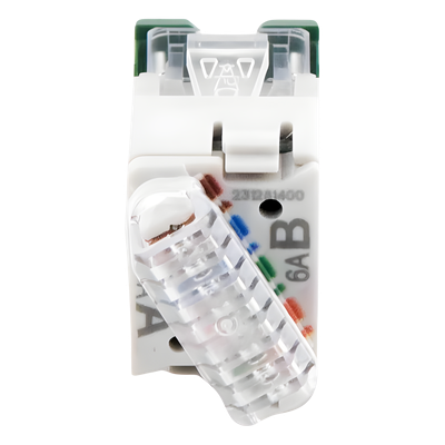 SIEMON U6A-H07NS - Jack / Cat6A UTP / Montaje Híbrido Plano-Angulado / Verde / Punch-Down 110 / RJ45 | SIERRA STORE