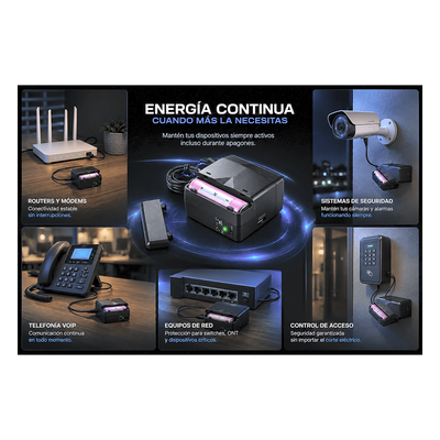 LINKEDPRO BY EPCOM LP25CD - UPS de CD / 25 W / Salida 12 Vcd / Entrada 90-264 Vca / Batería de Litio 2600 mAh / Tiempo de Carga 3 h al | SIERRA STORE
