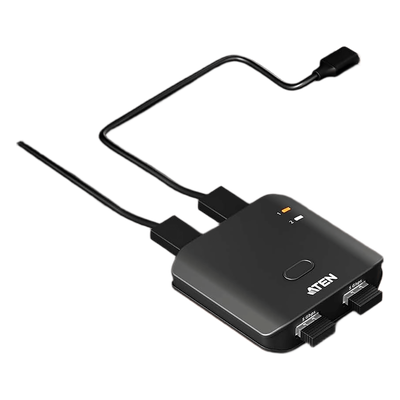 Switch USB 3.2 Gen 1 Essentials | 2 Puertos USB Tipo-A | 2 Computadoras | 5 Gbps | InstaSync | Botón Físico | Diseño Compacto | SIERRA STORE