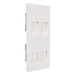 Placa Plana de Voz y Datos con Guardapolvo / 4 Puertos Keystone / Color Blanco / 108 x 52 mm / 5 mm Profundidad / Compatible Cajas | SIERRA STORE