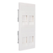 Placa Plana de Voz y Datos con Guardapolvo / 4 Puertos Keystone / Color Blanco / 108 x 52 mm / 5 mm Profundidad / Compatible Cajas | SIERRA STORE