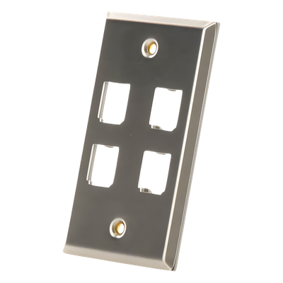 PANDUIT CFP4SY - Placa de Pared Vertical / Acero Inoxidable Grado 304 / 4 Puertos Mini-Com / 2.74 x 4.5 pulgadas | SIERRA STORE