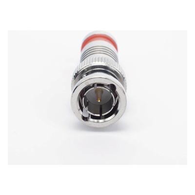 Conector BNC Macho en 75 Ohm, Montaje de Compresión Axial para Cable Coaxial RG-6/U, Níquel/ Oro/ Teflón. | SIERRA STORE
