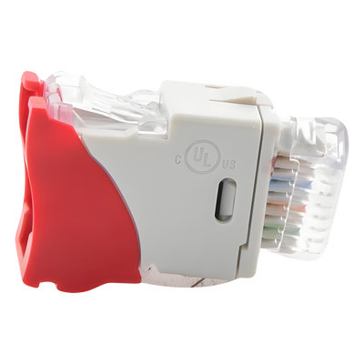 SIEMON U6A-H03NS - Jack RJ45 Cat6a / UTP / Montaje Híbrido Plano-Angulado / Terminación 110 / Color Rojo | SIERRA STORE