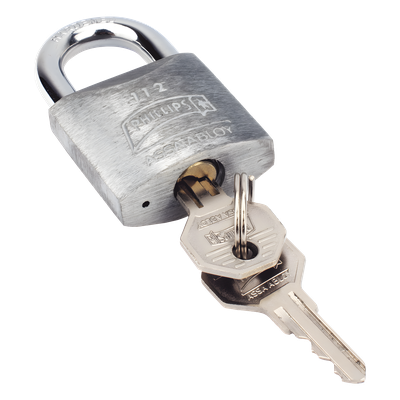 Candado Metálico de Gancho Corto / Acero Cementado Niquelado / Llave PH-32 / 4 Pernos de Combinación / Anti-Palanca / Barreno para Agua | SIERRA STORE